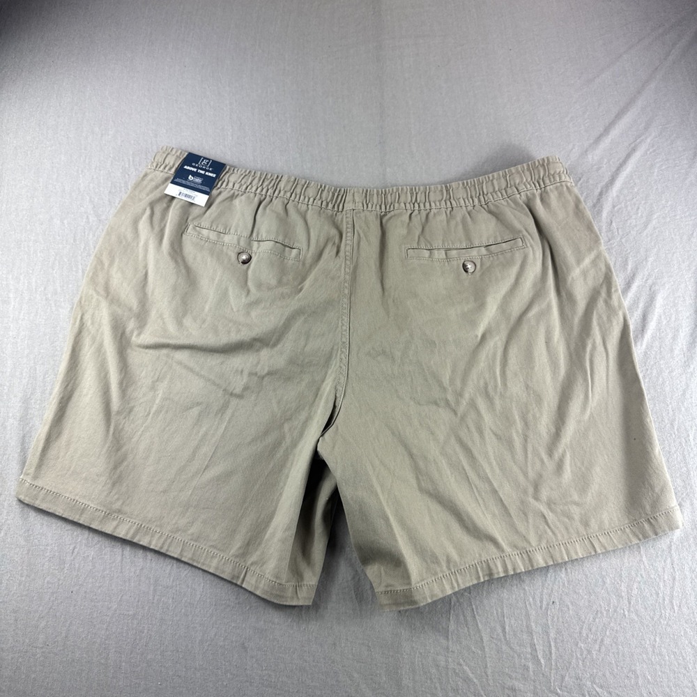 George Above The Knee Shorts Mens 2XL Beige Drawstring Stretch Pull On 8" NEW